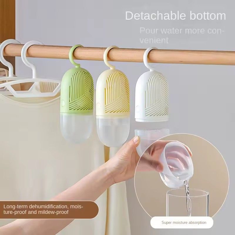 1PC Reusable Hanging Dehumidifier Water Collector Hook Moisture Absorbers Dehumidifier Packs Anti-Mold for Home Kitchen Bathroom