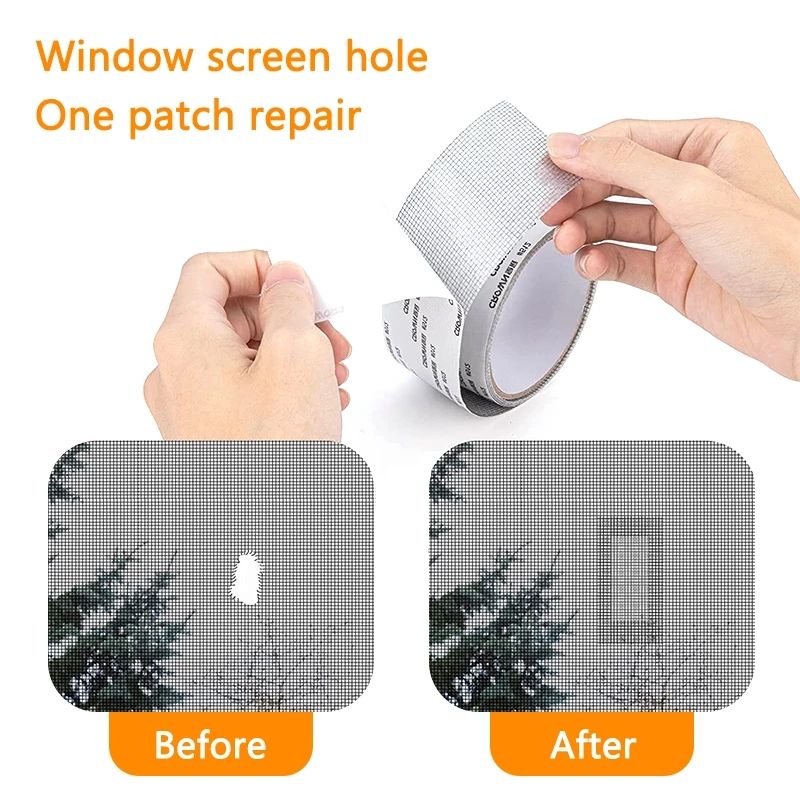 Self-adhesive Window Screen Mosquito Net Repair Tape Covering Wire Mesh Tape Seal for Window Door Tears Holes Patch Repair E-1195