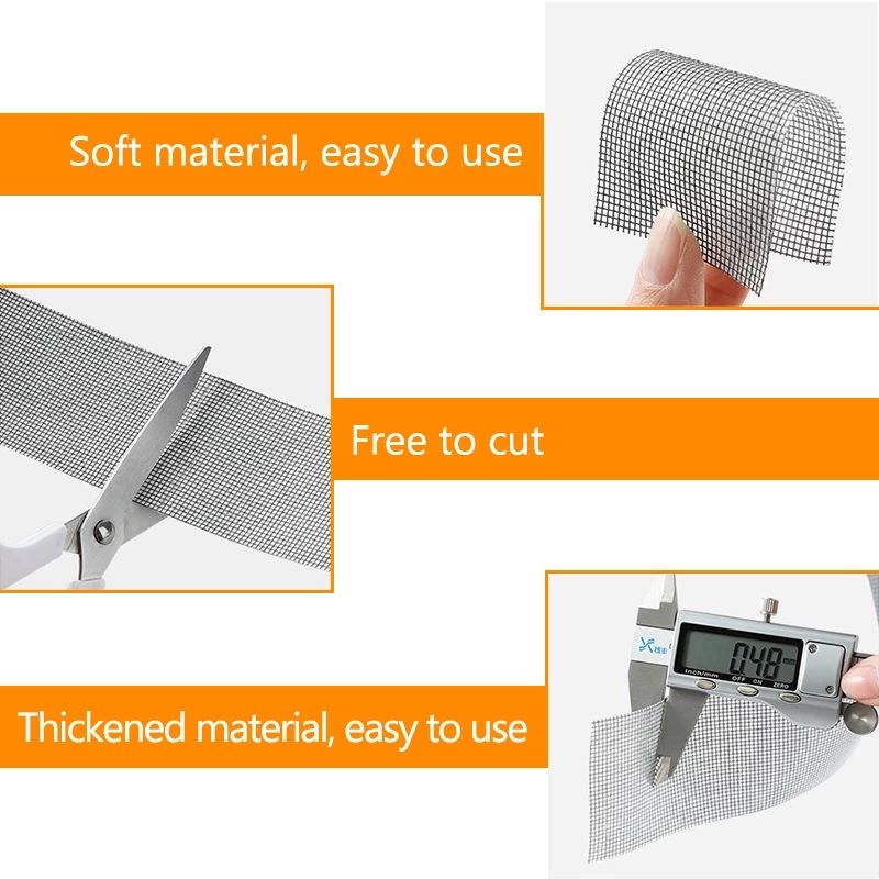 Self-adhesive Window Screen Mosquito Net Repair Tape Covering Wire Mesh Tape Seal for Window Door Tears Holes Patch Repair E-1195