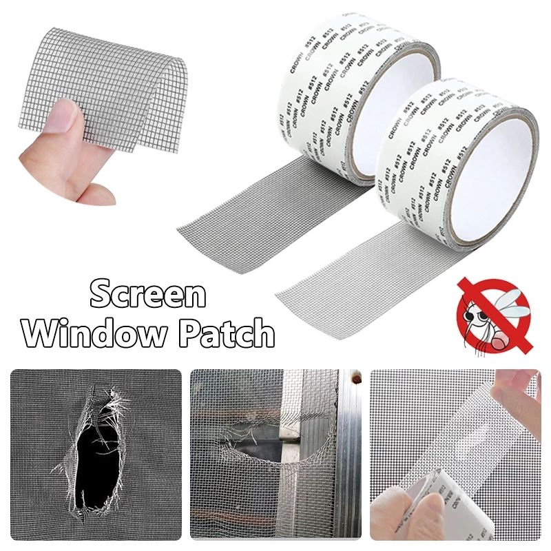Self-adhesive Window Screen Mosquito Net Repair Tape Covering Wire Mesh Tape Seal for Window Door Tears Holes Patch Repair E-1195