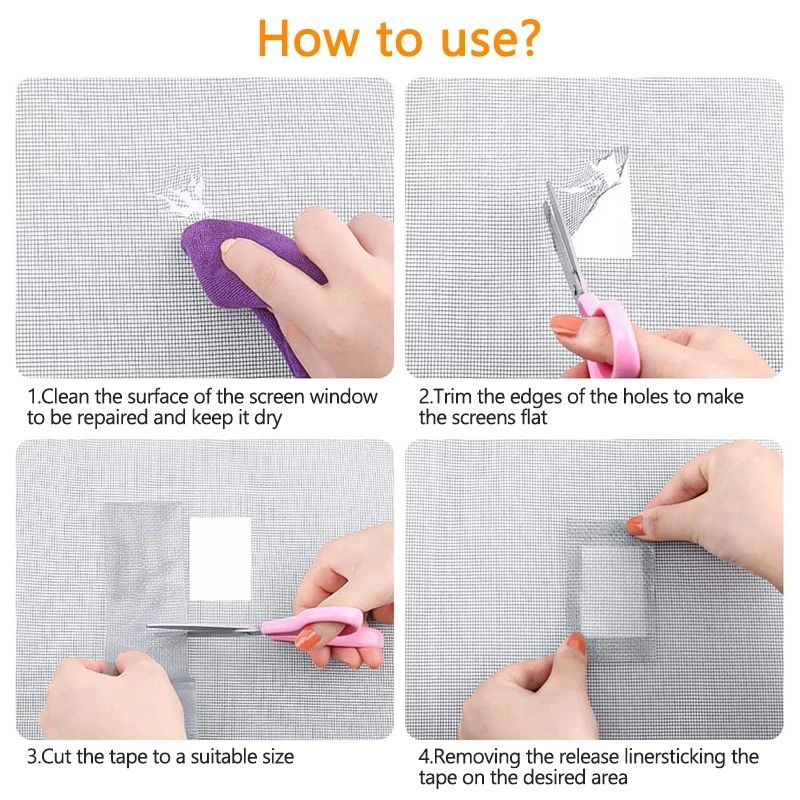 Self-adhesive Window Screen Mosquito Net Repair Tape Covering Wire Mesh Tape Seal for Window Door Tears Holes Patch Repair E-1195