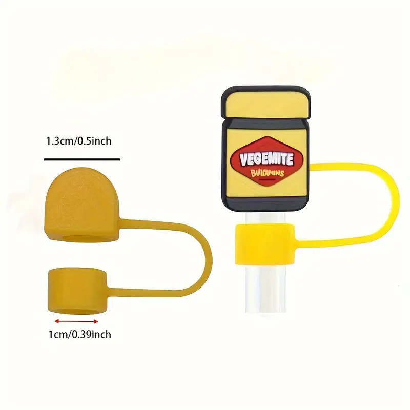 5pcs Whimsical Silicone Straw Toppers with Random Stitch Charms - Compatible with Stanley Tumbler CupsC-541