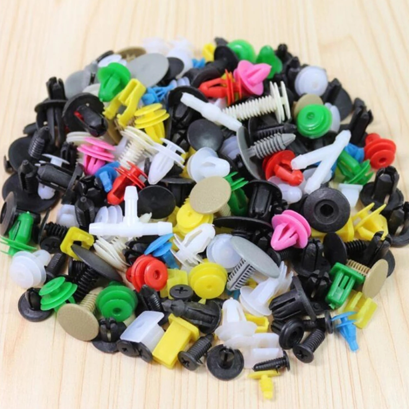 100Pcs Car Clips Fastener Screws Bumper Interior Decoration Auto Plastic Random Mixing Universal Plastic E-1216