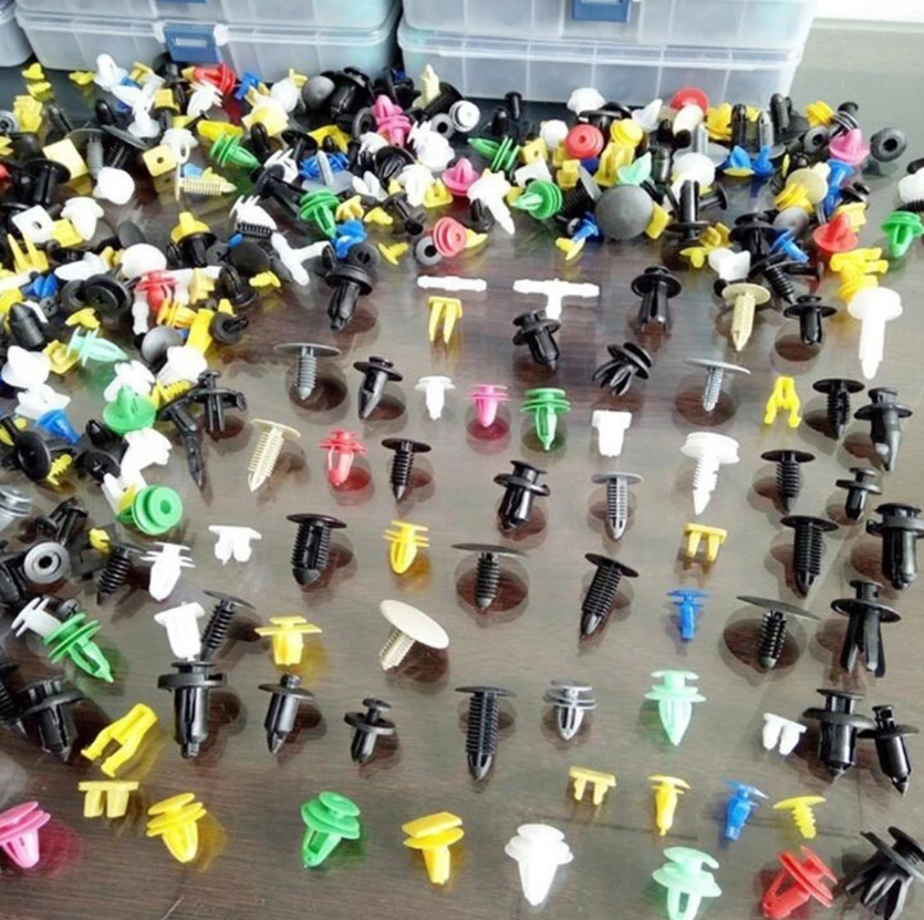 100Pcs Car Clips Fastener Screws Bumper Interior Decoration Auto Plastic Random Mixing Universal Plastic E-1216
