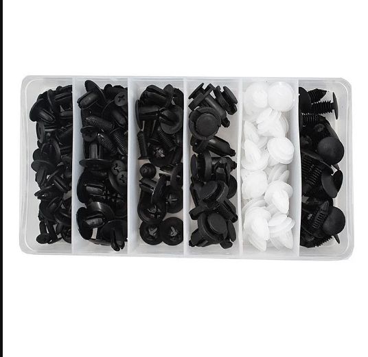 6 Size 100pcs Auto Fastener Car Clips Mixed Body Push Retainer Pin Rivet Bumper Door Trim Panel Retainer Fastener Kit E-1129