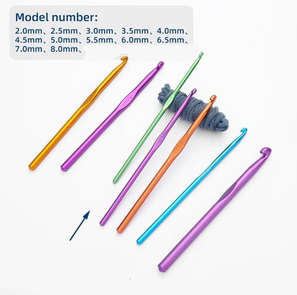 Colorful Aluminum12pcs Oxidized Crochet Hook Set Wool Knitting Tools Aluminum Crochet Hooks Knitting NeedlesC-535