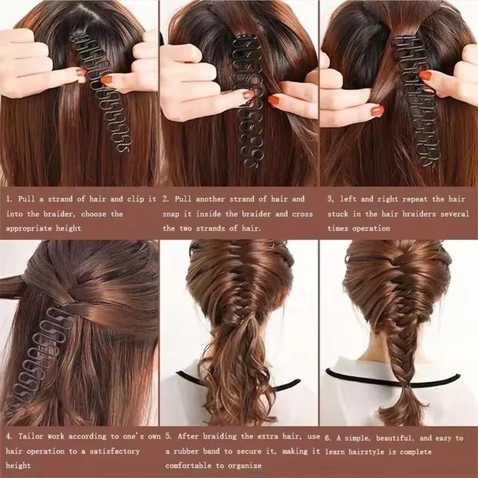 10PCS Women Hair Braid Tool Holder Clip Wave Hair Braiding Tool Weave Hair Braider Roller Hair Twist Styling Tool DIY Accessories