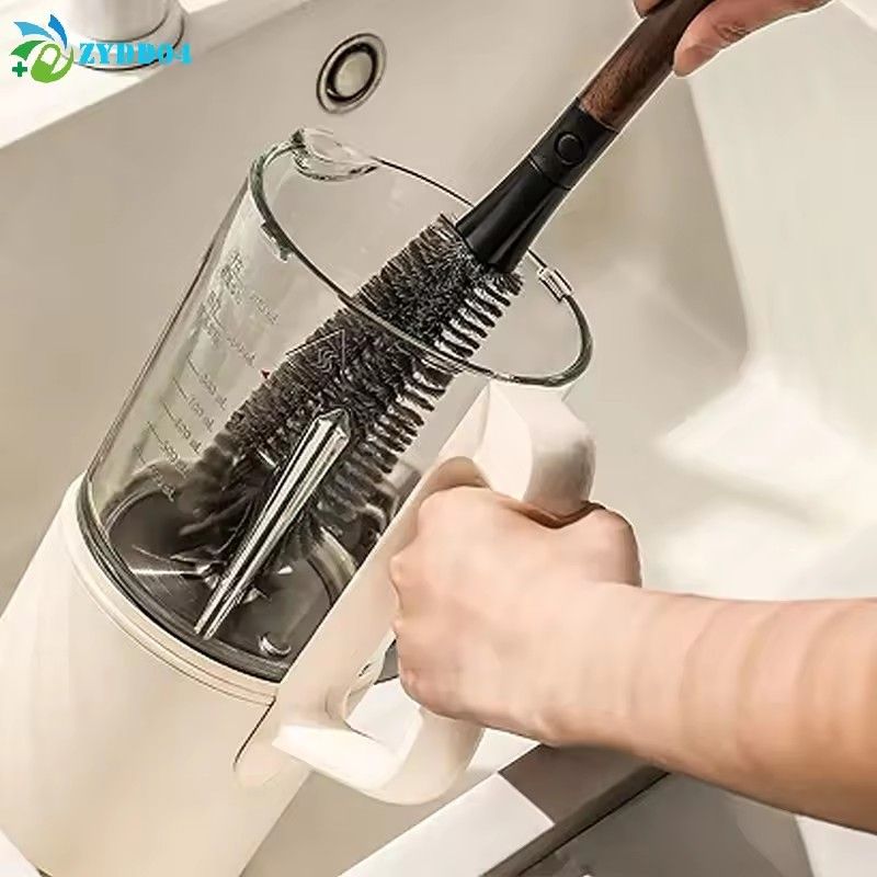 1PC 2 In 1 Milk Bottle Brush Cup Scrubber Glass Cleaner Kitchen Cleaning Tool Long Handle Drink Bottle Glass Cup Cleaning Brush