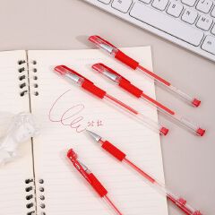 12-piece pack/6-piece pack of neutral pens, student ballpoint pens, water-based carbon black pens, 0.5mm round ballpoint pens, for office work and practice.