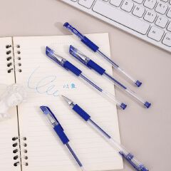 12-piece pack/6-piece pack of neutral pens, student ballpoint pens, water-based carbon black pens, 0.5mm round ballpoint pens, for office work and practice.