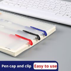 12-piece pack/6-piece pack of neutral pens, student ballpoint pens, water-based carbon black pens, 0.5mm round ballpoint pens, for office work and practice.