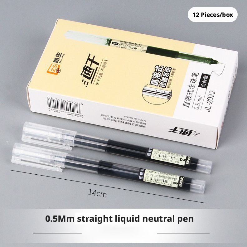 6-piece/12-piece pack direct-liquid gel pens for students, smooth writing, super easy to use, super long writing time, quick-drying, black, red, and blue inks for signatures, practice, and office use.