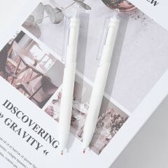 5-pack of quick-drying, white ballpoint pen/signature pen/black pen - high-quality and stylish.