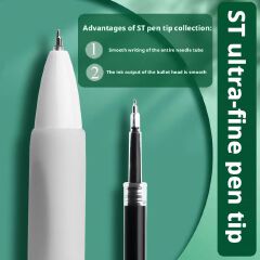 5-pack of quick-drying, white ballpoint pen/signature pen/black pen - high-quality and stylish.