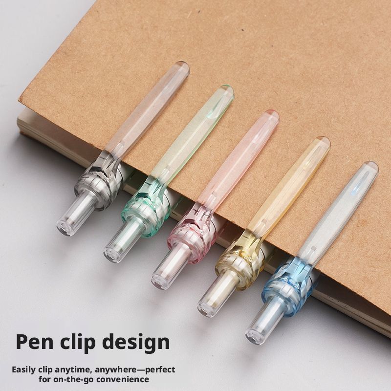 5-Pack "Jelly" Retractable Gel Pens — Stylish, High-Aesthetic Design | 0.5mm Bullet-Tip Black Ink Pens | Ideal for Students, Office Use, and Signing