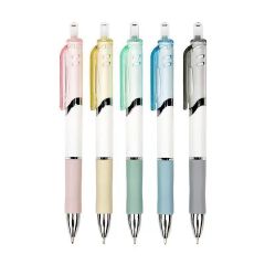 5-Pack "Jelly" Retractable Gel Pens — Stylish, High-Aesthetic Design | 0.5mm Bullet-Tip Black Ink Pens | Ideal for Students, Office Use, and Signing
