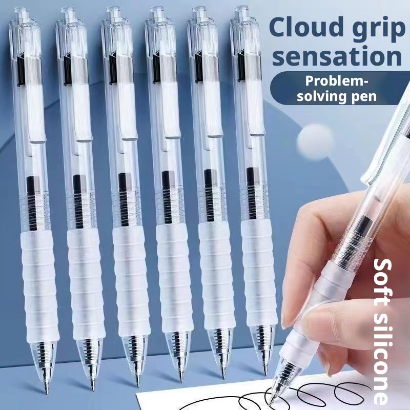 6-Pack "Cloud Grip" Study Essential — 0.5mm Retractable Gel Pens | Fast-Drying, Exam-Optimized Pens for Students (Exams & Practice) and Office Use