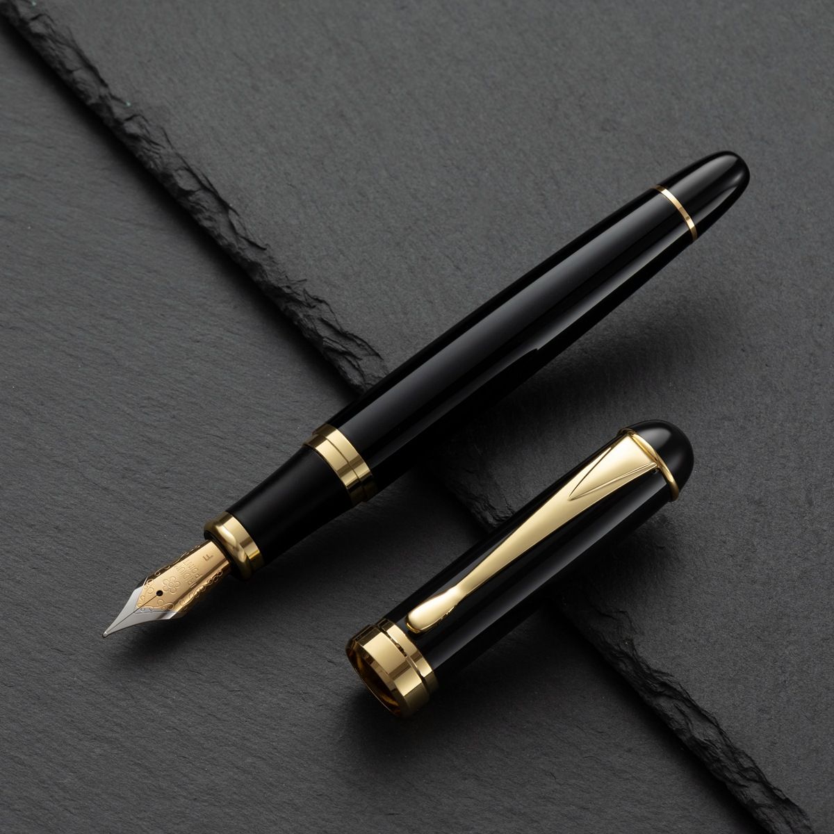All-Metal, Substantial-Feel Calligraphy Fountain Pen for Adults — Cartridge-Compatible, #35 Two-Tone Open Nib — Birthday Gift