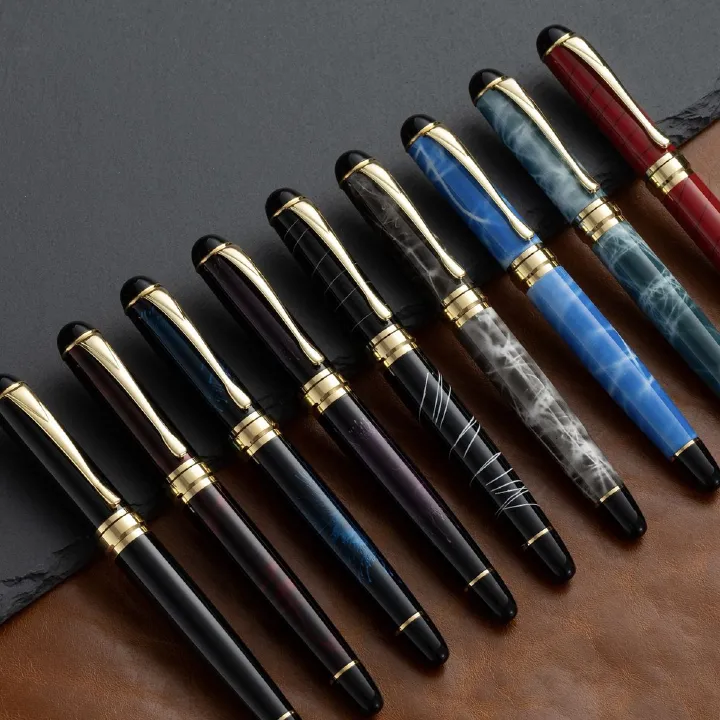 All-Metal, Substantial-Feel Calligraphy Fountain Pen for Adults — Cartridge-Compatible, #35 Two-Tone Open Nib — Birthday Gift