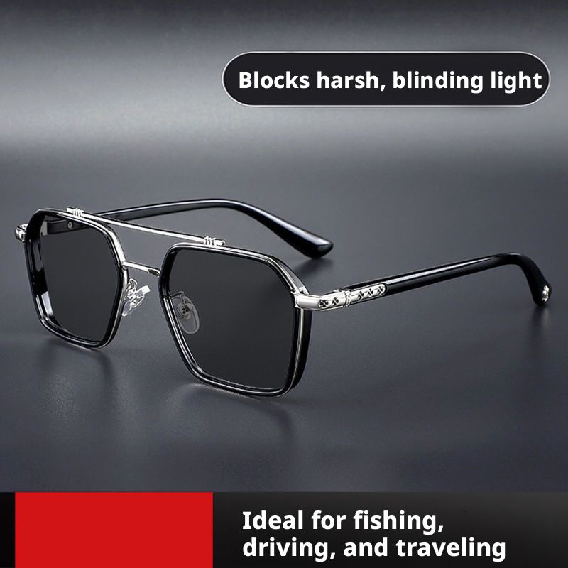 Men's Sunglasses — Stylish & Premium Eyewear for Driving, UV Protection, and Fishing — Bold "Chrome Hearts" Style
