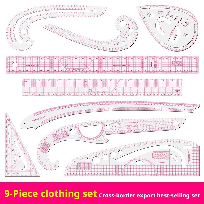 Garment Pattern Drafting, Grading, and Sewing Ruler Set — African Market Exclusive (English Markings) — Best-Selling — Factory-Direct Sales