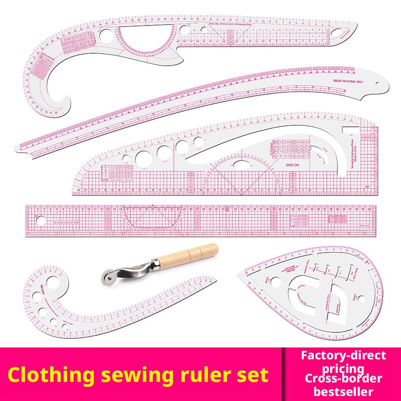 Garment Pattern Drafting, Grading, and Sewing Ruler Set — African Market Exclusive (English Markings) — Best-Selling — Factory-Direct Sales