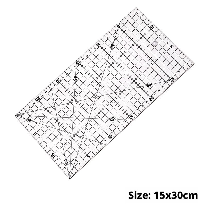 Acrylic Quilting Ruler — Garment Sewing, Draping & Seam Allowance Guide — DIY Fabric Cutting Tool