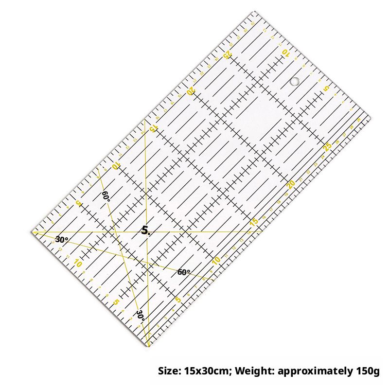 Acrylic Quilting Ruler — Garment Sewing, Draping & Seam Allowance Guide — DIY Fabric Cutting Tool