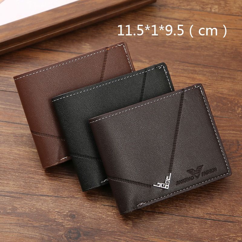 New Men's Wallet — Short-Style, Simple & Stylish, Multi-Card Slot, Smooth-Texture Leather Wallet (Horizontal & Vertical Styles Available)
