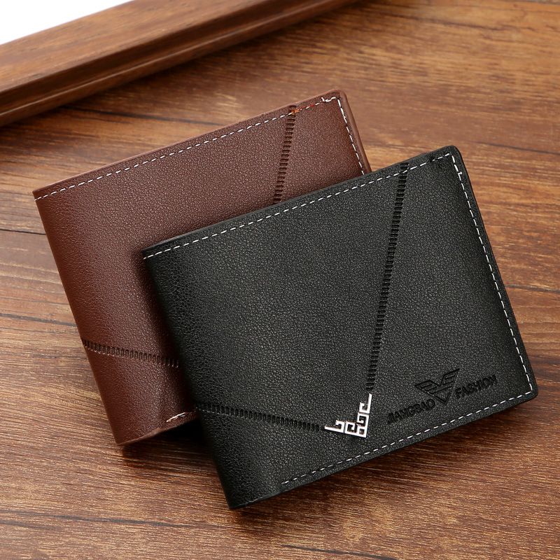 New Men's Wallet — Short-Style, Simple & Stylish, Multi-Card Slot, Smooth-Texture Leather Wallet (Horizontal & Vertical Styles Available)
