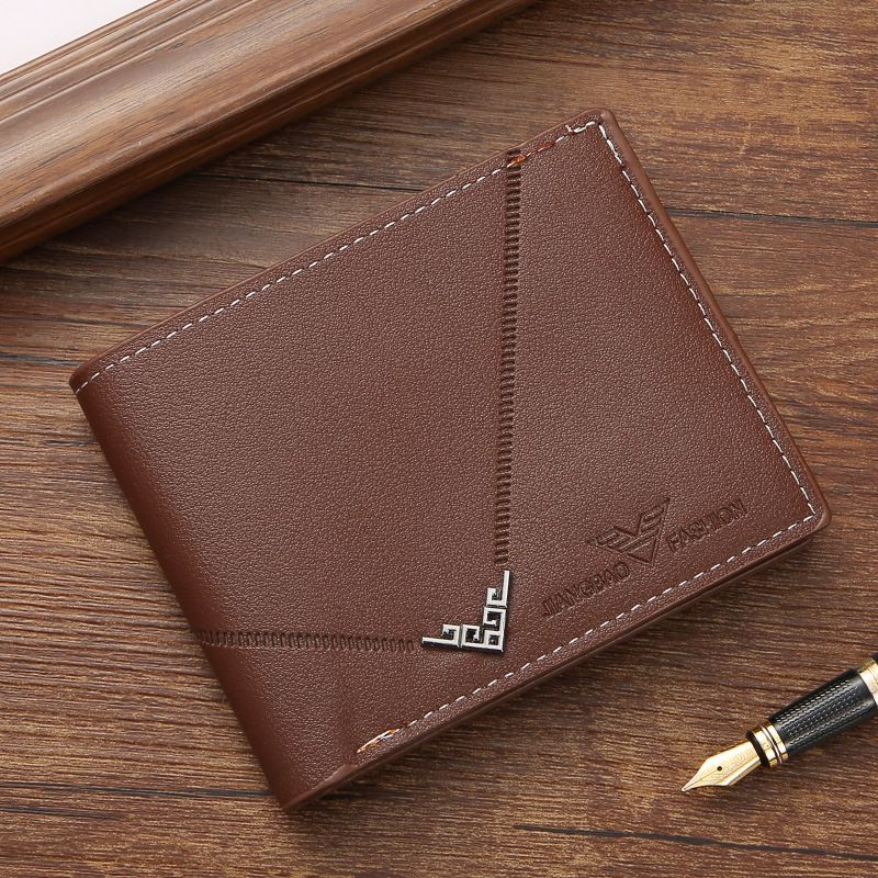 New Men's Wallet — Short-Style, Simple & Stylish, Multi-Card Slot, Smooth-Texture Leather Wallet (Horizontal & Vertical Styles Available)
