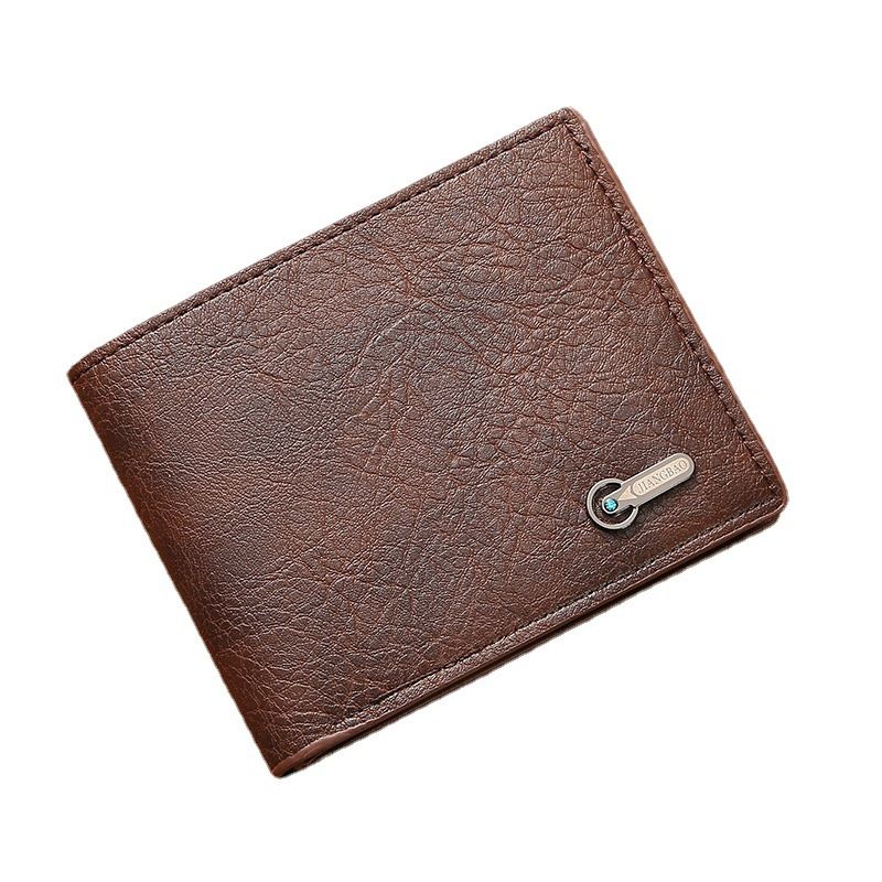 Men's Wallet — Business-Casual Short Leather Bi-fold — Cross-Border Promotional Stock — Wholesale & Ready-to-Ship