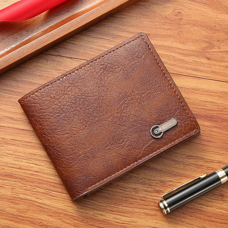Men's Wallet — Business-Casual Short Leather Bi-fold — Cross-Border Promotional Stock — Wholesale & Ready-to-Ship