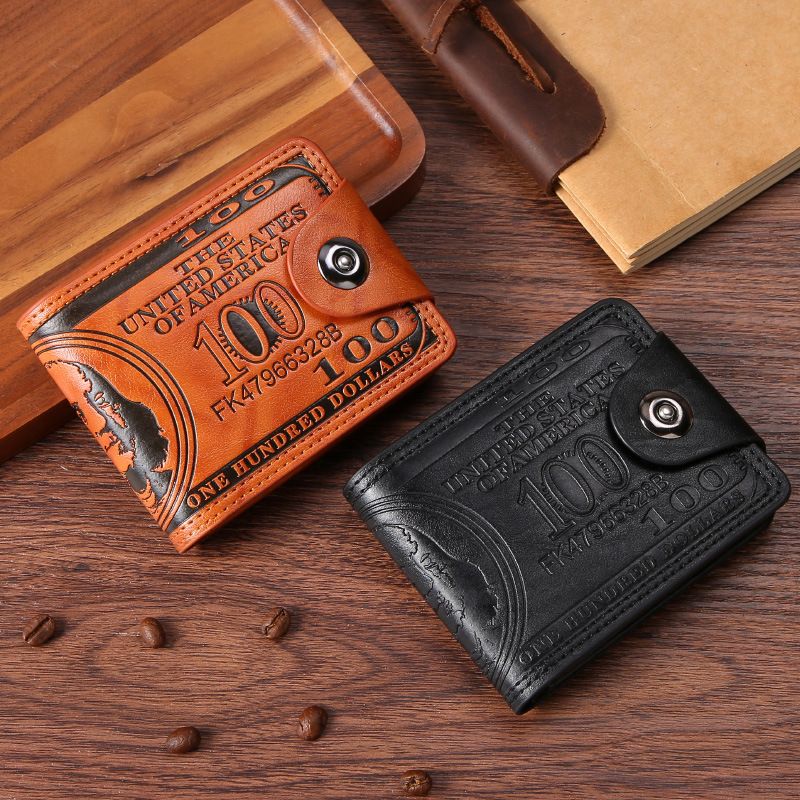Kenya Bestseller: Men's Wallet with US Dollar Pattern — Ultra-Light PU Wallet featuring Multi-Functional, Retro Design with Multiple Card Slots — Direct from Manufacturer