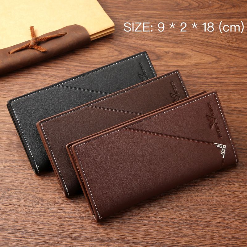 New Men's Fashion Long Wallet — Soft Leather Billfold, Clutch, and Business Bag with Large Capacity and Multiple Card Slots