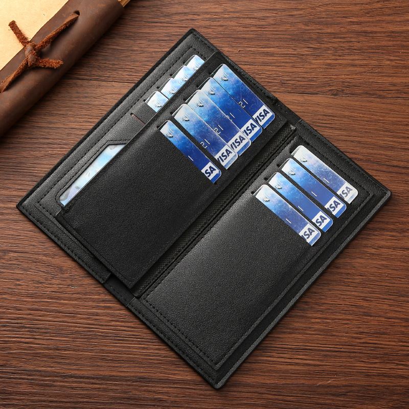 New Men's Fashion Long Wallet — Soft Leather Billfold, Clutch, and Business Bag with Large Capacity and Multiple Card Slots