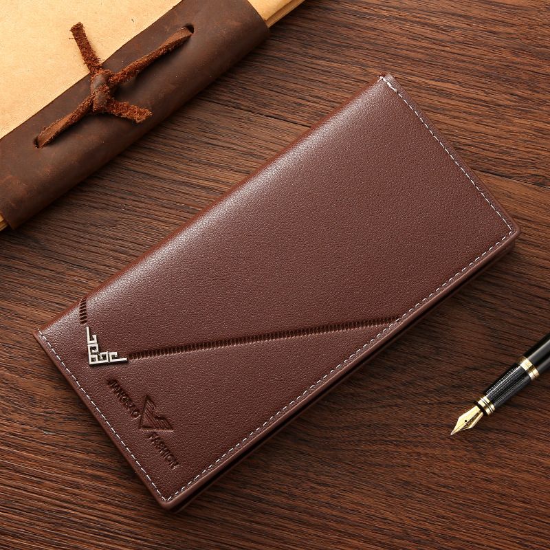 New Men's Fashion Long Wallet — Soft Leather Billfold, Clutch, and Business Bag with Large Capacity and Multiple Card Slots
