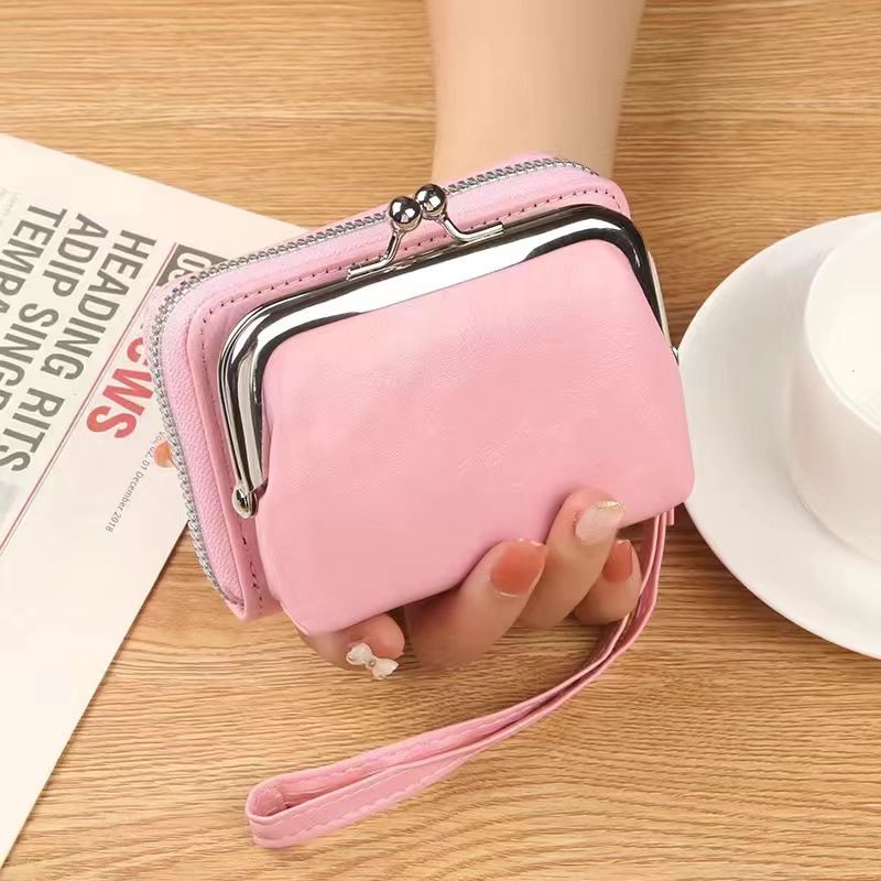 In-Stock Factory Supply (Cross-Border Source): Women's Clasp Coin Purse — 4-Inch Zippered Clip Pouch, Handbag, Vintage Style
