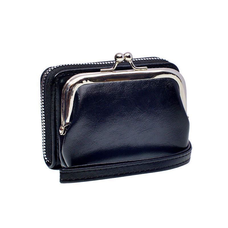 In-Stock Factory Supply (Cross-Border Source): Women's Clasp Coin Purse — 4-Inch Zippered Clip Pouch, Handbag, Vintage Style