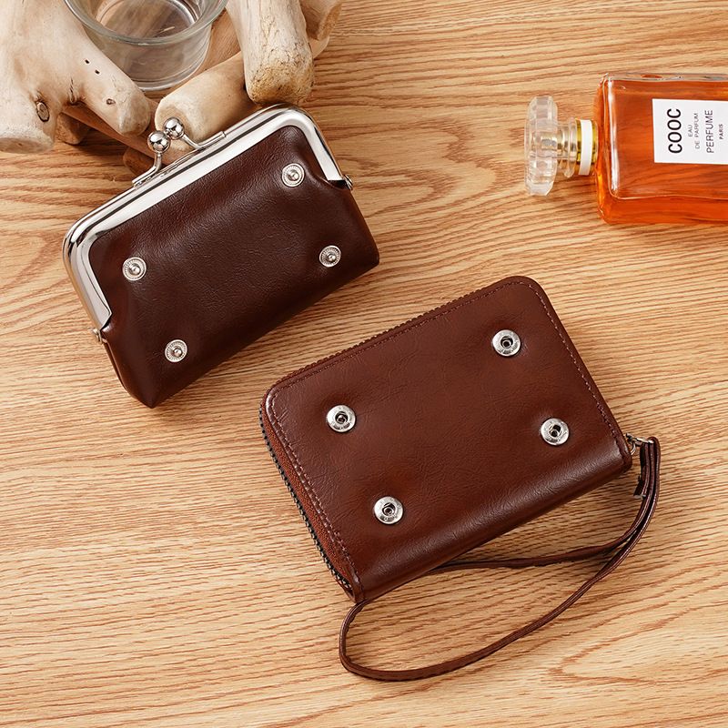 In-Stock Factory Supply (Cross-Border Source): Women's Clasp Coin Purse — 4-Inch Zippered Clip Pouch, Handbag, Vintage Style