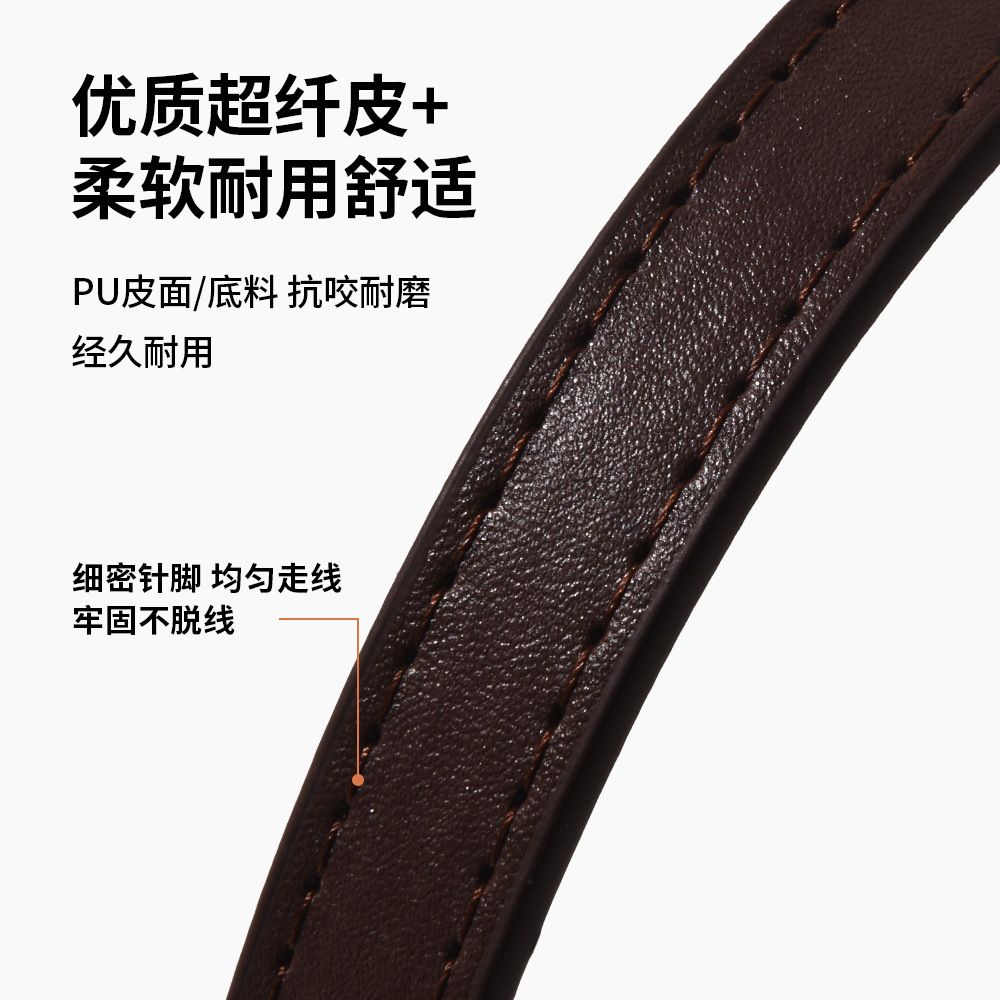 Large size pet collar, waterproof and wear-resistant dog and cat collar, PU leather, small and medium-sized dog bell neck collar wholesale.