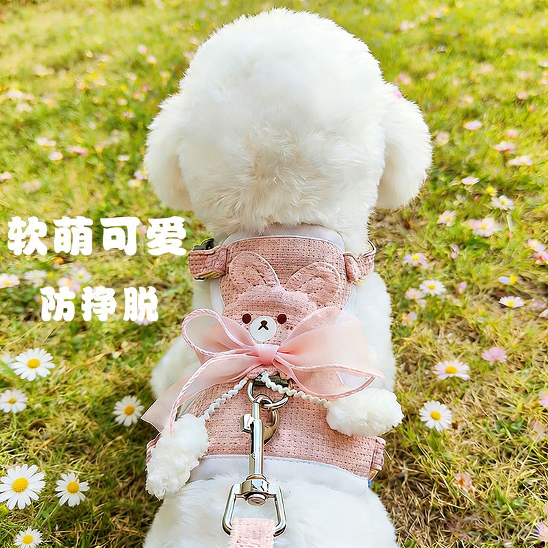 Dog leash vest style small dog Teddy Bichon dog chain cat walker chest harness dog leash pet supplies