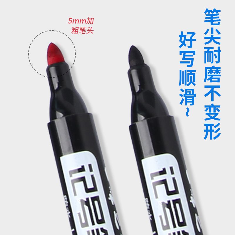 10-piece 700-thickened oil-based marker pens can be refilled with ink. They are specially designed for logistics, featuring large head pens that dry quickly and have a large capacity. They are blue-bl