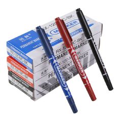 Wholesale of 10 stationery marker pens: Runxuan Water-based small double-headed marker pens for children's drawing, large capacity black outlining pens