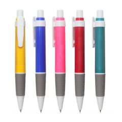 5 mixed-color office supplies, color-pressed plastic ballpoint pens with bullet tips, blue 0.7mm ballpoint pen stationery wholesale