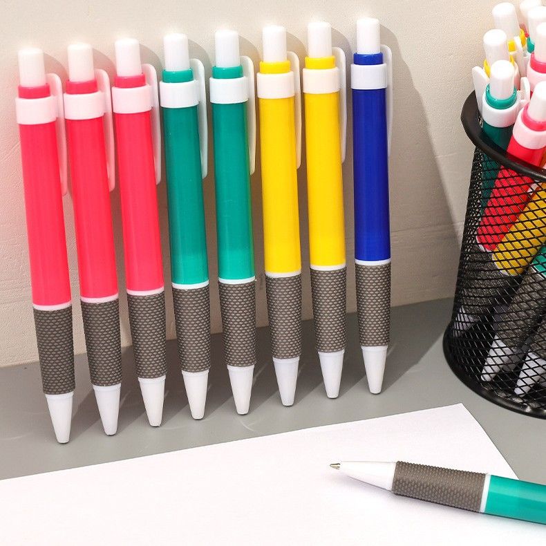 5 mixed-color office supplies, color-pressed plastic ballpoint pens with bullet tips, blue 0.7mm ballpoint pen stationery wholesale
