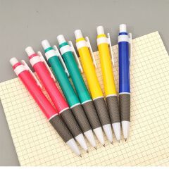 5 mixed-color office supplies, color-pressed plastic ballpoint pens with bullet tips, blue 0.7mm ballpoint pen stationery wholesale