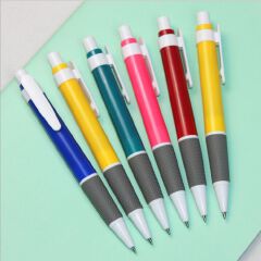 5 mixed-color office supplies, color-pressed plastic ballpoint pens with bullet tips, blue 0.7mm ballpoint pen stationery wholesale