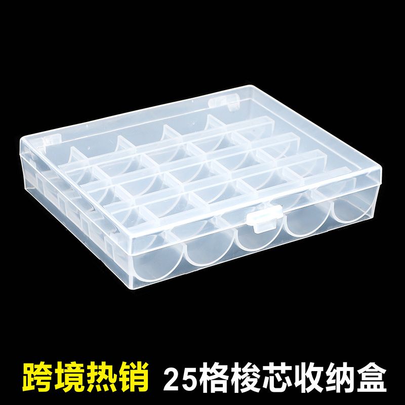 Cross-border best-selling shuttle core storage box, transparent plastic box, household sewing machine universal shuttle core lock core spool wholesale