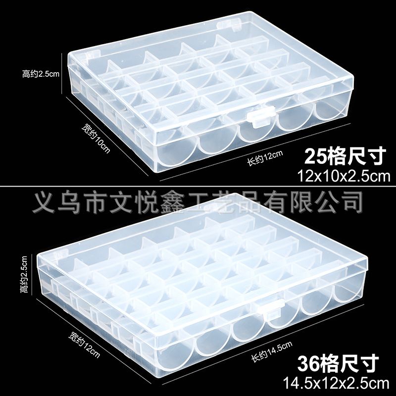 Cross-border best-selling shuttle core storage box, transparent plastic box, household sewing machine universal shuttle core lock core spool wholesale